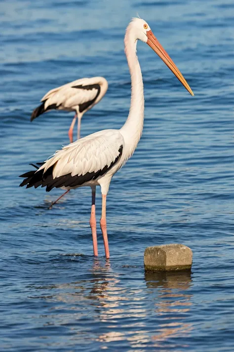 stork on the water