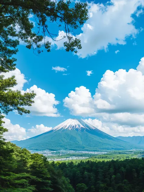 Fuji Mountain, Blue sky,