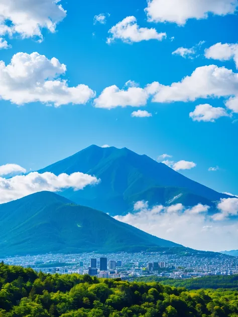 Fuji Mountain, Blue sky,