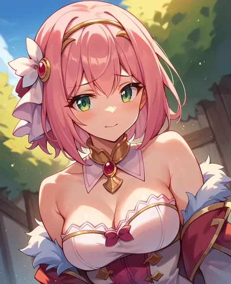 Princess Connect,Yui,Hair length to shoulders,Hair pink color