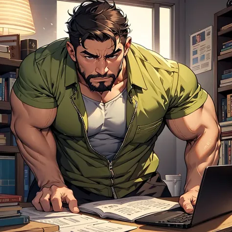 Strong man studies to have a lot of money 