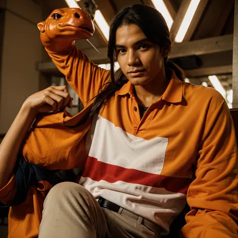 Charmander with Peruvian sports university polo shirt