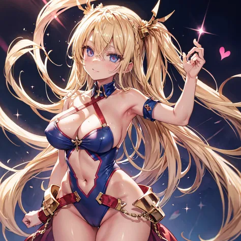 (masterpiece),(Highest quality),(Super detailed),(Best illustrations),(Best Shadow),(Absurd),(Detailed Background),(so beautiful), 16K, 4K, (so beautiful)Bradamante, One person, alone, curvy, Big Breasts, , , Blonde, , fluorescent pink eyes, , , , (Oculogy...