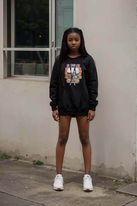 nigga, female, 14 years old, full body