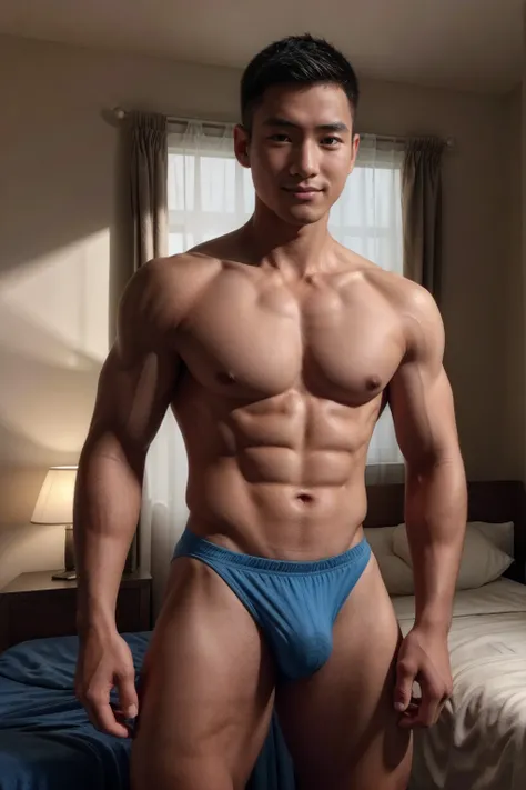 boy, (Brown Eyes), happy smile,Chinese boy,16 years old,Wear glasses,man hot nerd,young, firm body, slender, skinny boy body build build, child-like,White Teenage boy,Close-up photo,full body photo ,RAW Photo,photo of a hansome man,alpha male, huge biceps,...