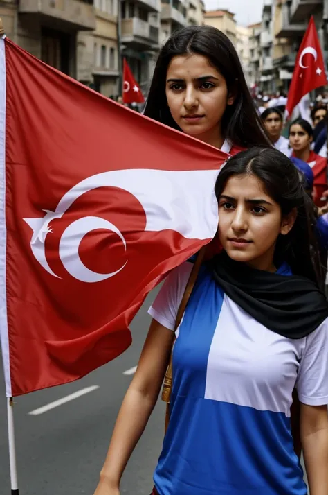 Girl with Turkish flag brings justice