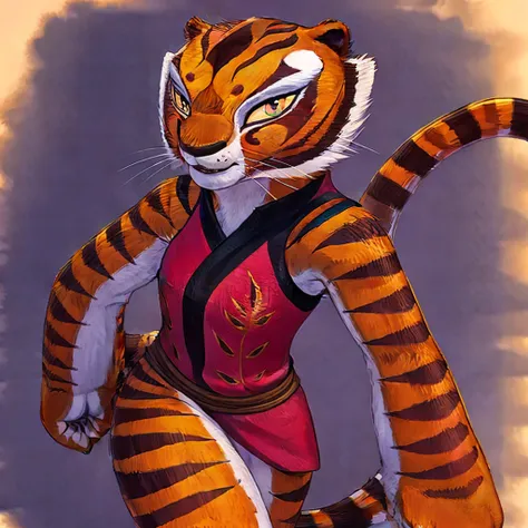 (masterpiece), (best quality),woman ((anthro)) , (tiger girl),1girl,solo,(sharp focus),((look at viewer)),adult female, (rogue o...