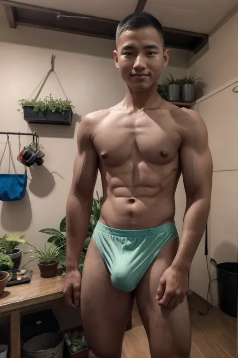 boy, (Black Eyes), happy smile,Thai boy,14 years old,Wear glasses,man hot nerd,young, firm body, slender, skinny boy body build, child-like,Thai Teenage boy,Close-up photo,full body photo ,RAW Photo,photo of a hansome man,alpha male, huge biceps, ripped ab...