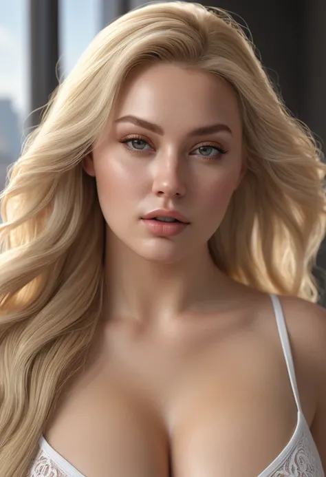 a blonde voluptuous woman, fullbody, long hair, maximun detail, soft pore skin, super detailed skin texture, natural daylight, high contrast light, ultralealistic, hyperrealistic, photorealistic, 18k, high resolution, extreame details, extreame texture det...