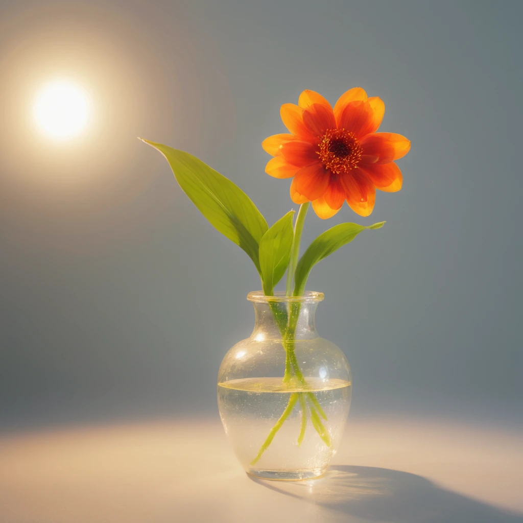 ultra hd, 4k, ultra 详细of, movie, a photograph of  a diffused light of a vase with a flower inside of it,flower,vague,no humans,d...