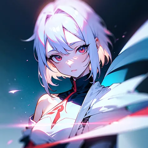 (white short hair)(red eyes)(A side chest)4K