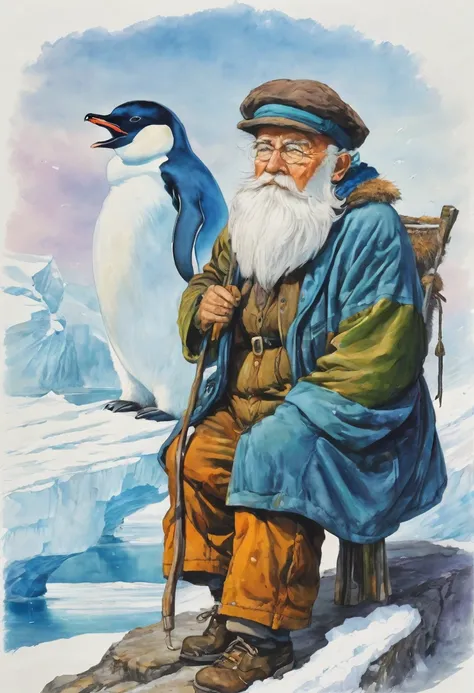 Draw a picture of an old man&#39;s face surrounded by clouds，中国Antarctic immortals,  Fantasy、 Carefully crafted, 
"Antarctic immortals: The old man&#39;s face was gloomy (best quality, high resolution, masterpiece:1.2),