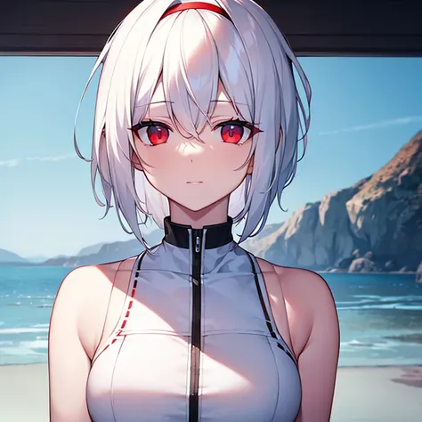 (white short hair)(red eyes)4K