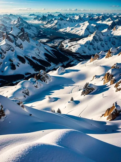 snow covered mountains and valleys、and snow-covered trees々, tilt-shift photography by werner andermatt, pexels contest winner, f...