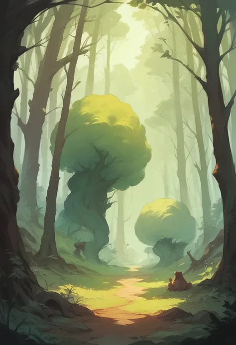 In the deep forest，There is a huge tree，No characters