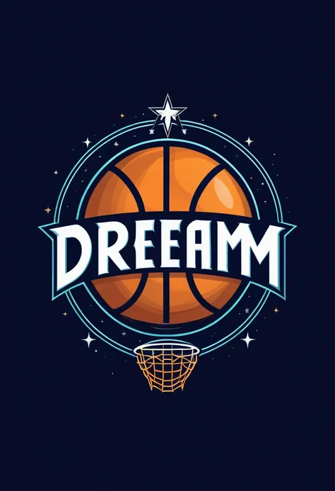 a basketball team logo with a basketball ball on the front, sports logo, ! dream, aka dream, dream design, !dream los angeles, !dream concept art, game logo, full team, teams, dream on, dreamy, nba loguo, dream magical, 🤬 🤮 💕 🎀, basketball, dreamtime, drea...