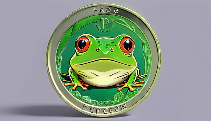 A digital currency with a drawing of a frog ( pepecoin) 