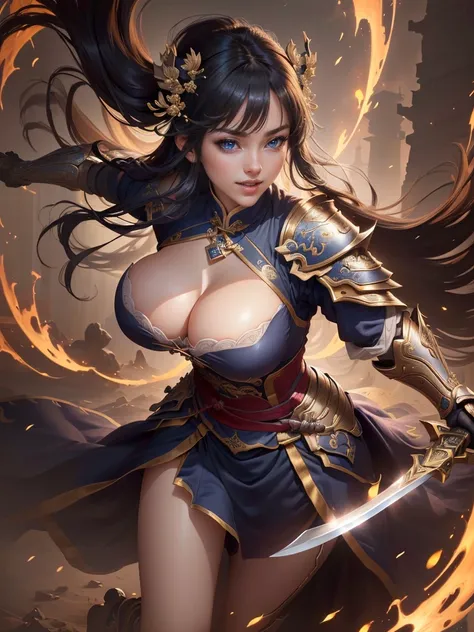 a close up of a woman in armor holding a sword, inspired by Ju Lian, inspired by Li Mei-shu, yun ling, g liulian art style, by Yang J, bian lian, xianxia hero, inspired by Pu Hua, inspired by Guo Chun, by Qu Leilei, yang qi, inspired by Lan Ying, inspired ...