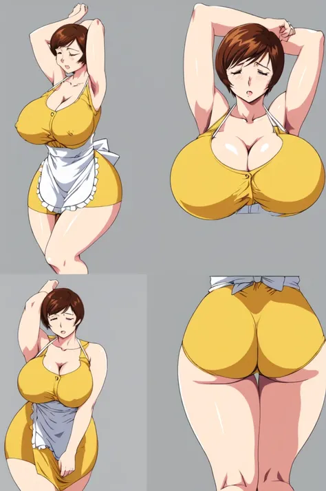 masterpiece, highest quality, High resolution, One girl, solo, sexual intercourse, Pornographic images, short hair, etsukoto, brown Eyes, fine grain, fine grain, (((Thick thighs, Plump thighs, Voluptuous thighs, Thighs alone are enough))), Huge and ample b...