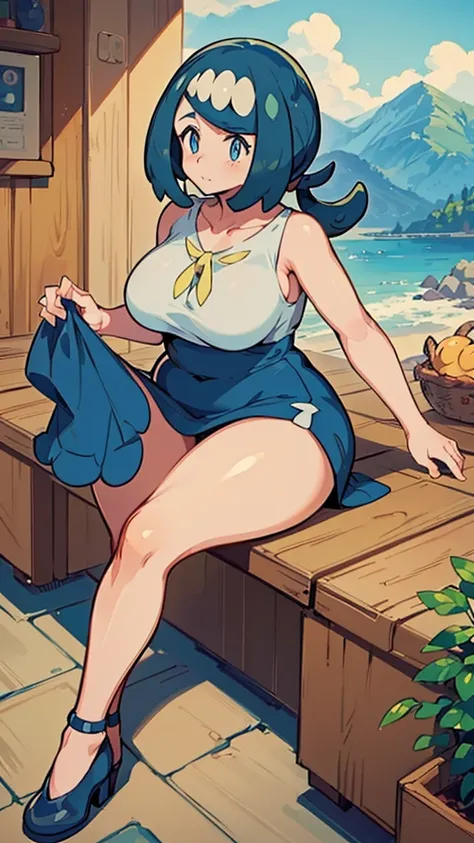 (Highest quality, 8K, masterpiece :1.3),スイレンMom(Pokémon),Pokémon,Voluptuous body, One woman,30 years old,Mom,,Leg spread,Plump,Take off your clothes