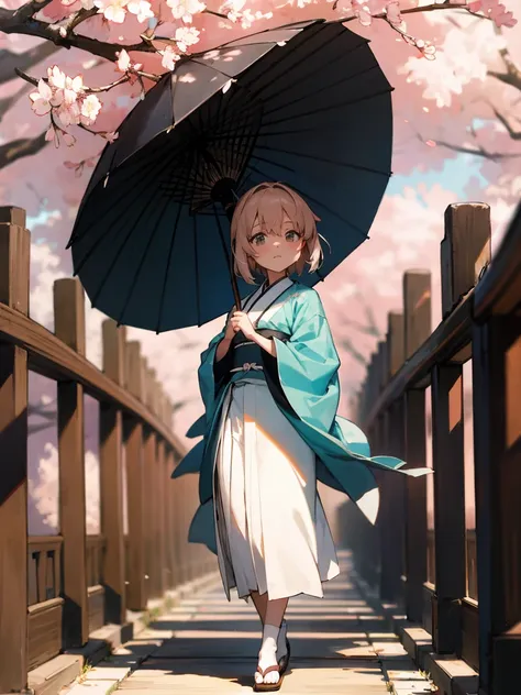 {extremely detailed 8k wallpaper}, {masterpiece}, {best quality}，alone，full body shot，okita souji，short hair, kimono，haori cerez...