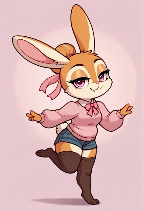 top quality, best quality, highres, masterpiece, absurdres, perfect anatomy(furry, angelic cute 1girl)(furry anthro, rabbit faci...