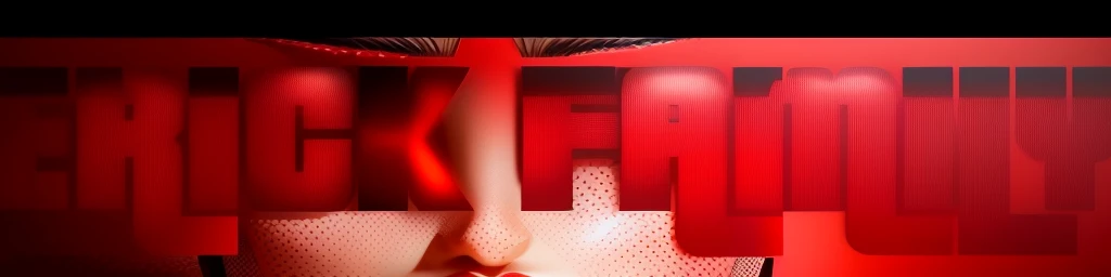 a close up of a red text that reads erick family, bright color, white background, glowing red face, miniature faking, 4 k hd fur face!!!, fractalpunk, fuschia skin, vgbftk, red skin, dark - fantasy, vfxfriday, fbx