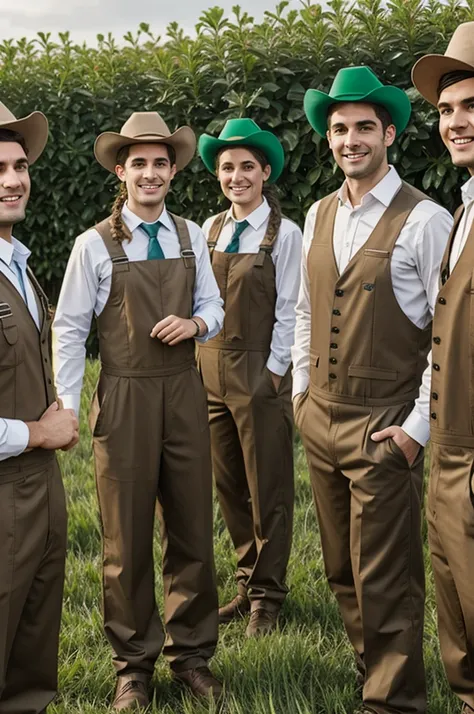 4 rat-faced humans dressed as agronomists 