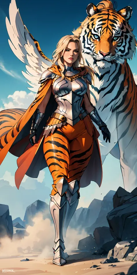 1 Girl (implying one person, likely female) Full Body: Standing with perfect symmetry Muscular Build: Strong and defined physique Turned Arms: Muscular arms positioned behind her back Theme: Epic Fantasy: Set in a fantastical world Asgard: Inspired by Nors...