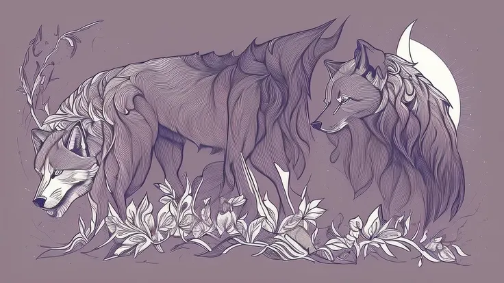 prompt for a wolf in a moonlit landscape t-shirt design:

create a captivating t-shirt design featuring a majestic wolf set agai...