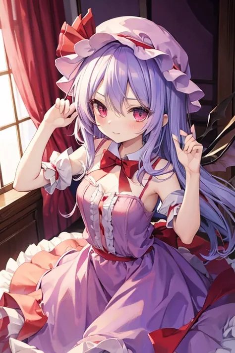 Remilia Scarlet Touhou   blue heir,pink dress