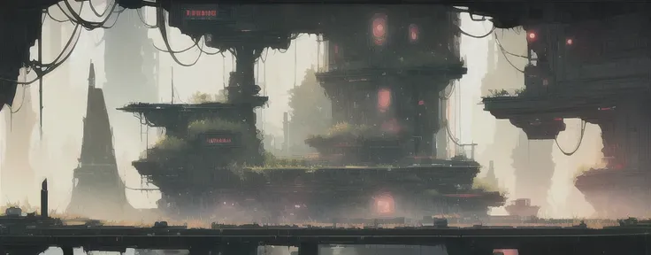 horizontal game scene, futuristic