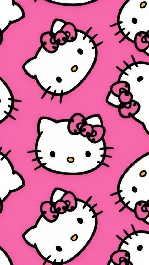 wallpaper for the phone,replace cats with pigs,little pigs, black background, many pigs, cartoon like in Hello Kitty, hd, 4k, 8k