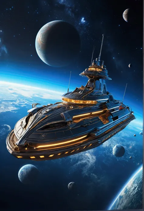 8k,high resolution,absurdities,Masterpiece,Best Quality,Original,Extremely detailed CG,extremely detailed wallpaper,perfect lighting,showy,Vivid,space_boat,tbh70,