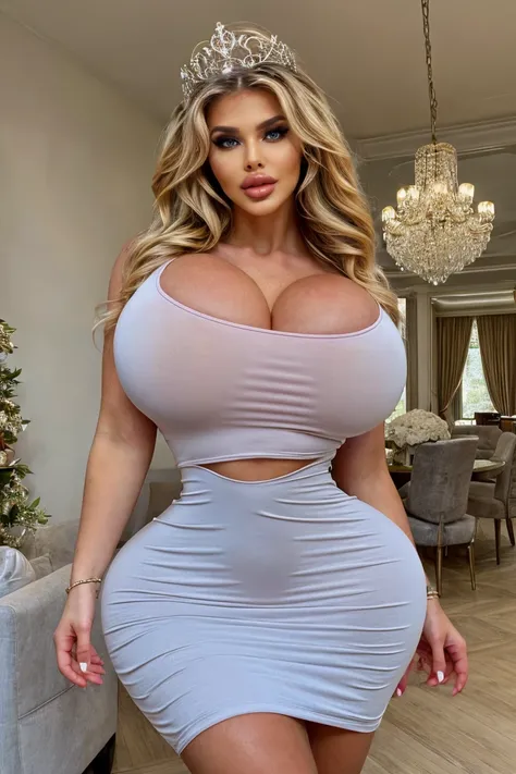 perfect russian supermodel portrait, Alla Bruletova face, masterpiece, UHD, beautiful cinematic lighting, best quality, b1mb0, gigantic breasts, (wide hips: 1.3), perfect huge fake perky breasts, tiny waist, thick lips, huge lips, high prominent cheekbones...