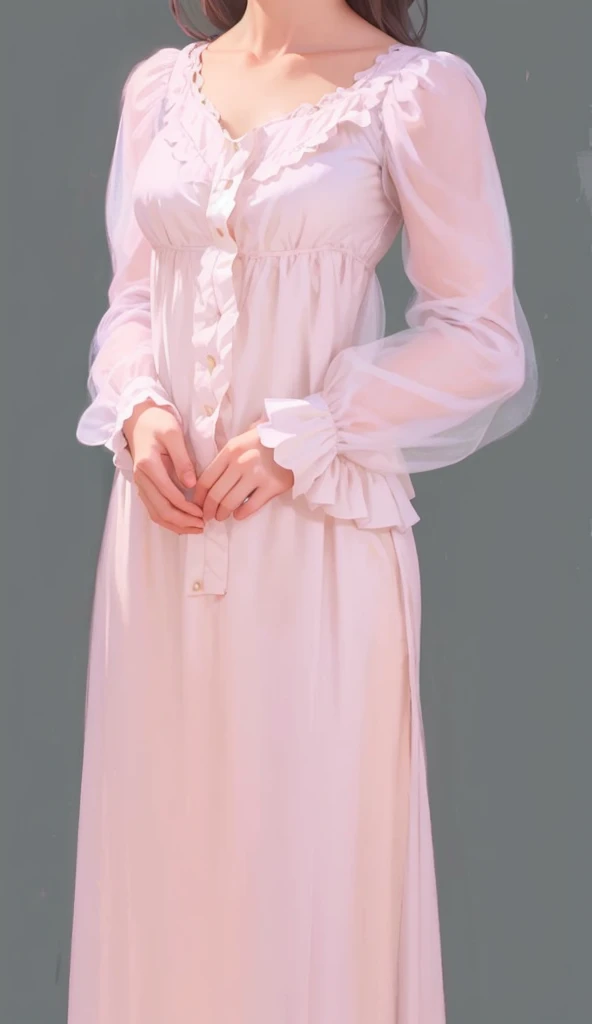 masterpiece, beautiful llustration, girl, nightwear, victorian era, victorian style, 
chiffon, a lot of fabric, a lot of folds of fabric