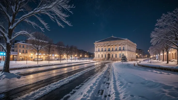 greece capital city with snow, realist 4k