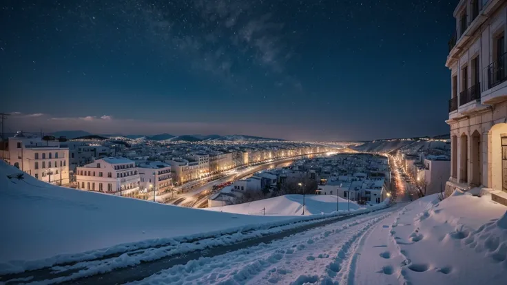 greece capital city with snow, realist 4k