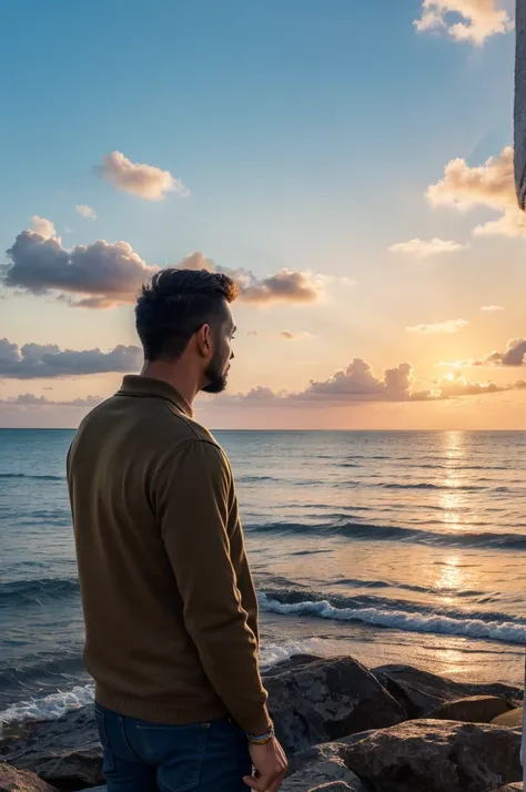 Man looking at the beautiful horizon