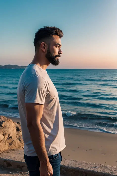 Man looking at the beautiful horizon