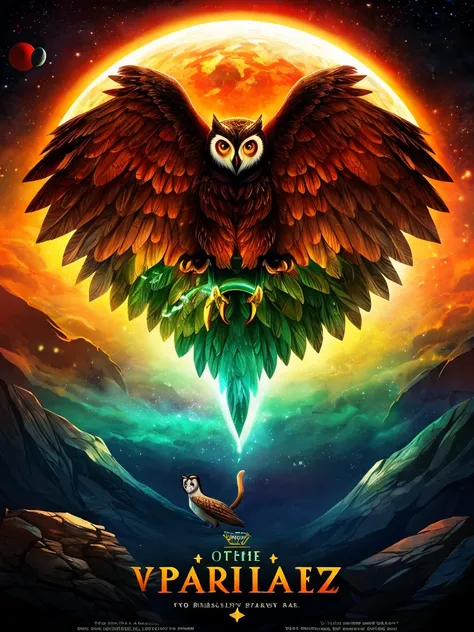 **Poster Description for "Waldkauz Spirits"**

---

**Top Part of the Poster:**

- **Background Color:** Black
- **Image:** Stylized Owl
  - **Details:** Vaguely visible eyes, beak, and outline of the facial shape
  - **Color Theme:** Warm red-orange

---
...