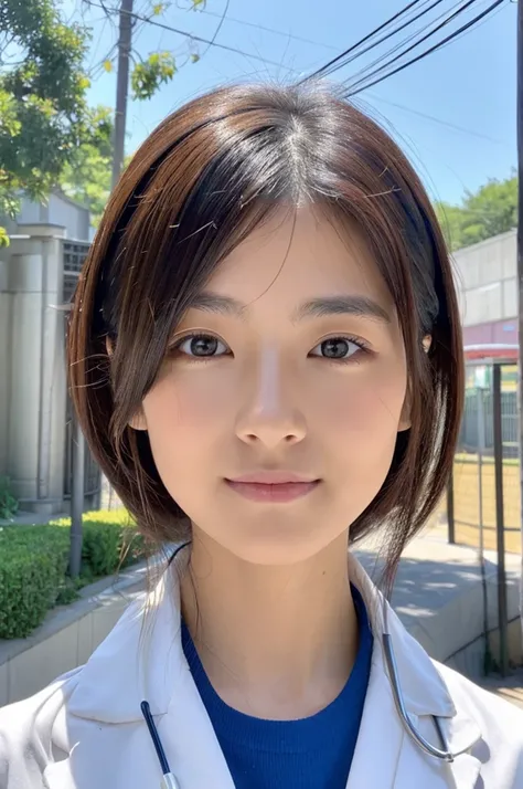 ((Highest quality)), ((masterpiece)), (detailed),Perfect Face,Japanese,Female doctor,White