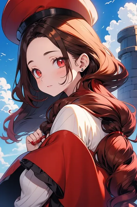 make a brunette red hair girl from cloud village