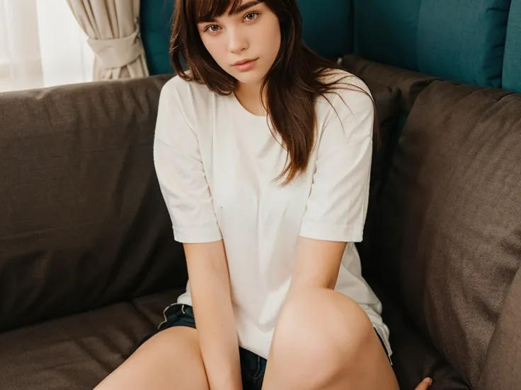 1girl sitting on a couch