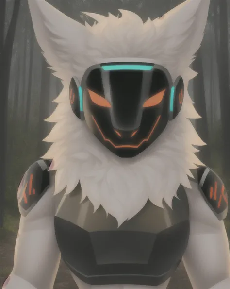 uploaded to e621, explict content, by havoc63, by ruan jia, by michael garmash, by foxovh,  solo, (male:1.3), protogen, looking at viewer, (protogen face:1.2), (protogen visor:1.2), detailed fur, pretty hair, glossy hair, cinematic lighting, detailed light...