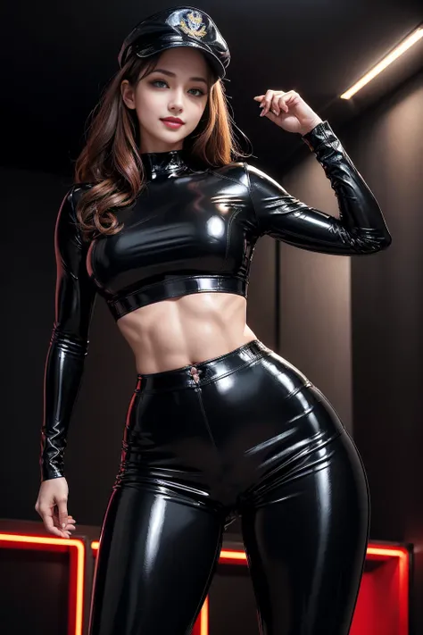 1 girl, (blue eyes), (Smile :1.2), (Sana Minazaki), (black makeup :1.2), Wide hips, (Big goals :1.1), (Big goals ass), (Thin waist :1.2), (Thick thighs), (tight legs :1.1), muscle, (best quality, 8K, masterpiece: 1.3), concentrate: 1.2, Perfect body beauty...