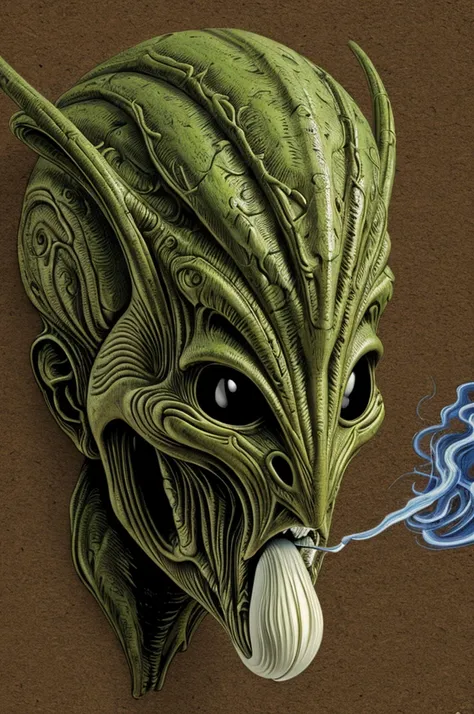 ((best quality)), ((masterpiece)), (detailed), perfect face Alien Head Fungus Weed Smoking Vector Illustrations Stock ...