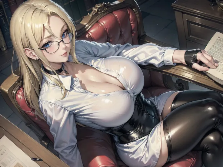 Masterpiece, Superior image quality, high resolution, 4k image,photo and gross, photorealistic, whole body,  1 young blonde of 15 years, sitting on a chair, {{{vagina}}}, big breasts, beautiful face, Long blonde hair, blue eyes, very detailed eyes,  seduct...