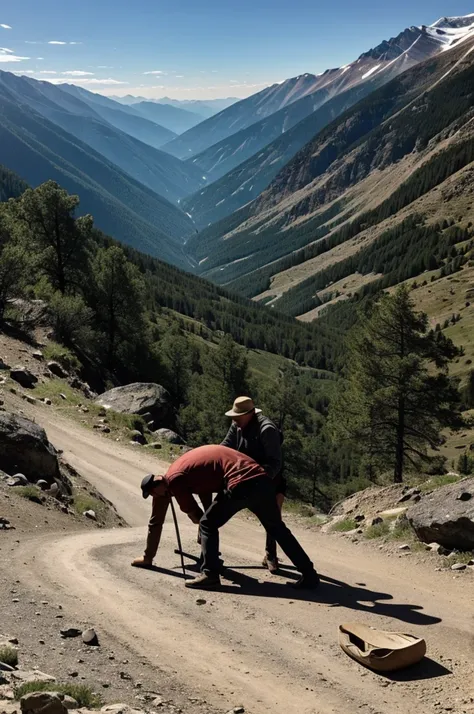 Man killing his brother in the mountains 