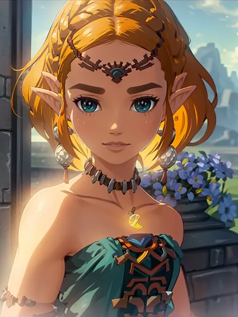 ((masterpiece)), ((best quality)), (detailed), perfect, solo, zelda, gorgeous woman, portrait